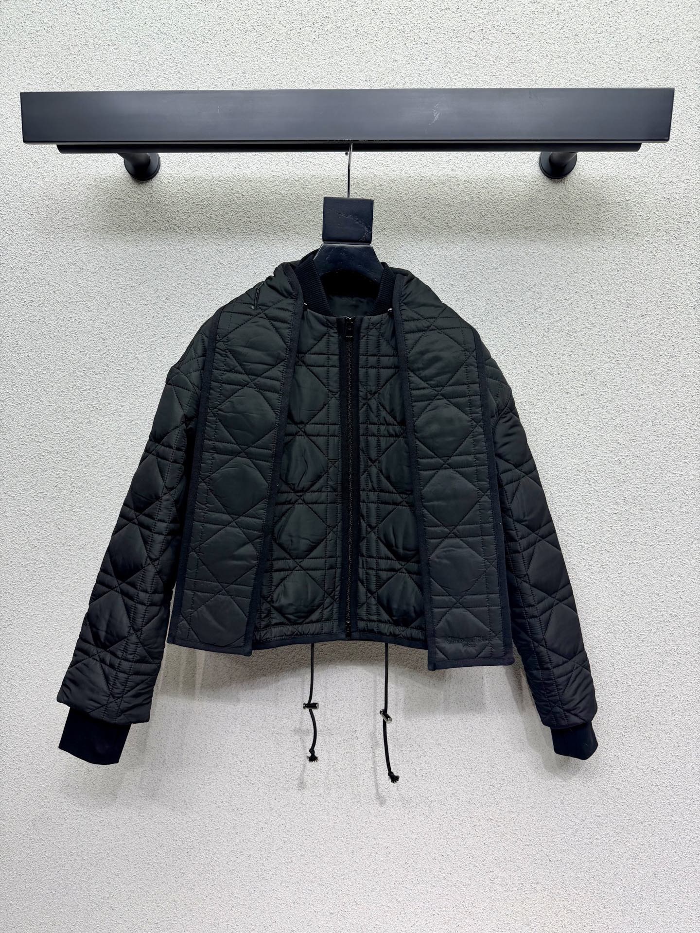 CD 25SS Ling grid pattern detachable scarf short cotton jacket