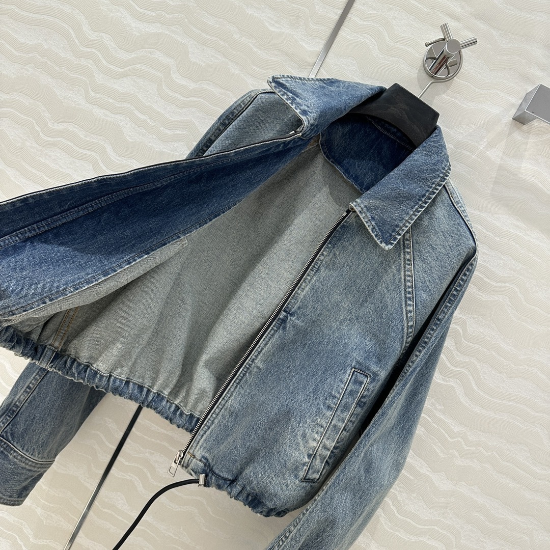 LEW 2025SS Bottom drawstring balloon denim jacket