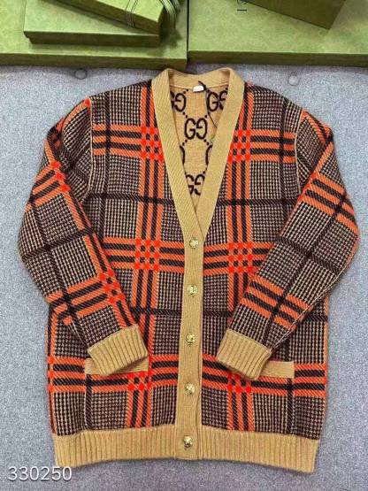 GG Classic vintage double-sided knitted wool cardigan
