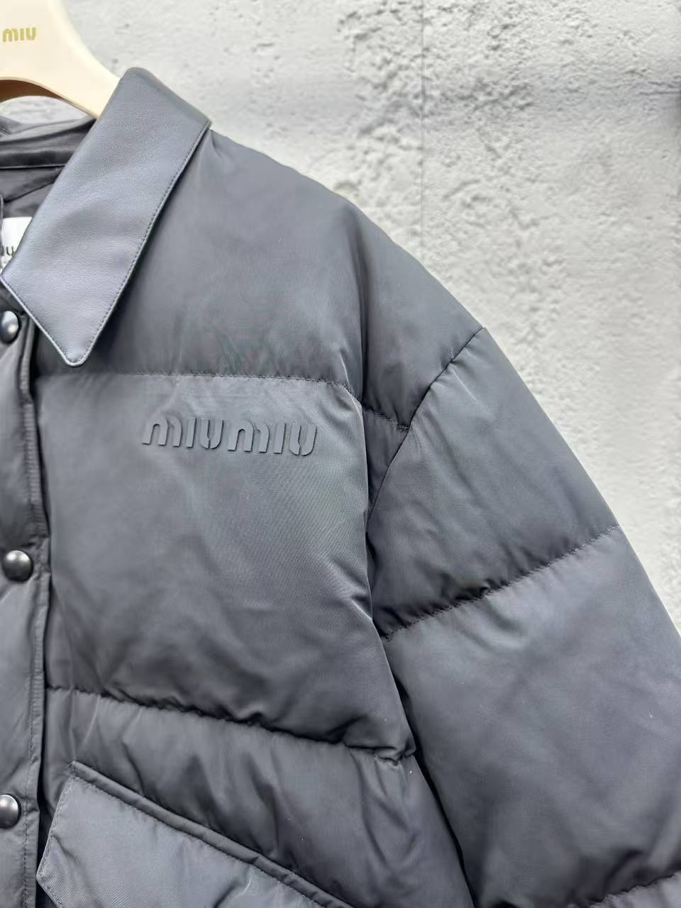 MM 25SS Leather collar 2-color down jacket