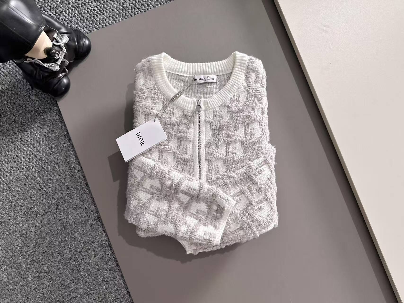 CD 25SS Full printed jacquard zipper sweater