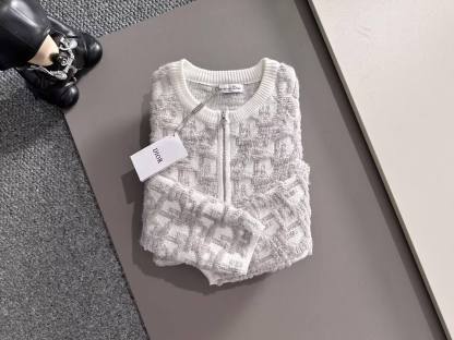 CD 25SS Full printed jacquard zipper sweater