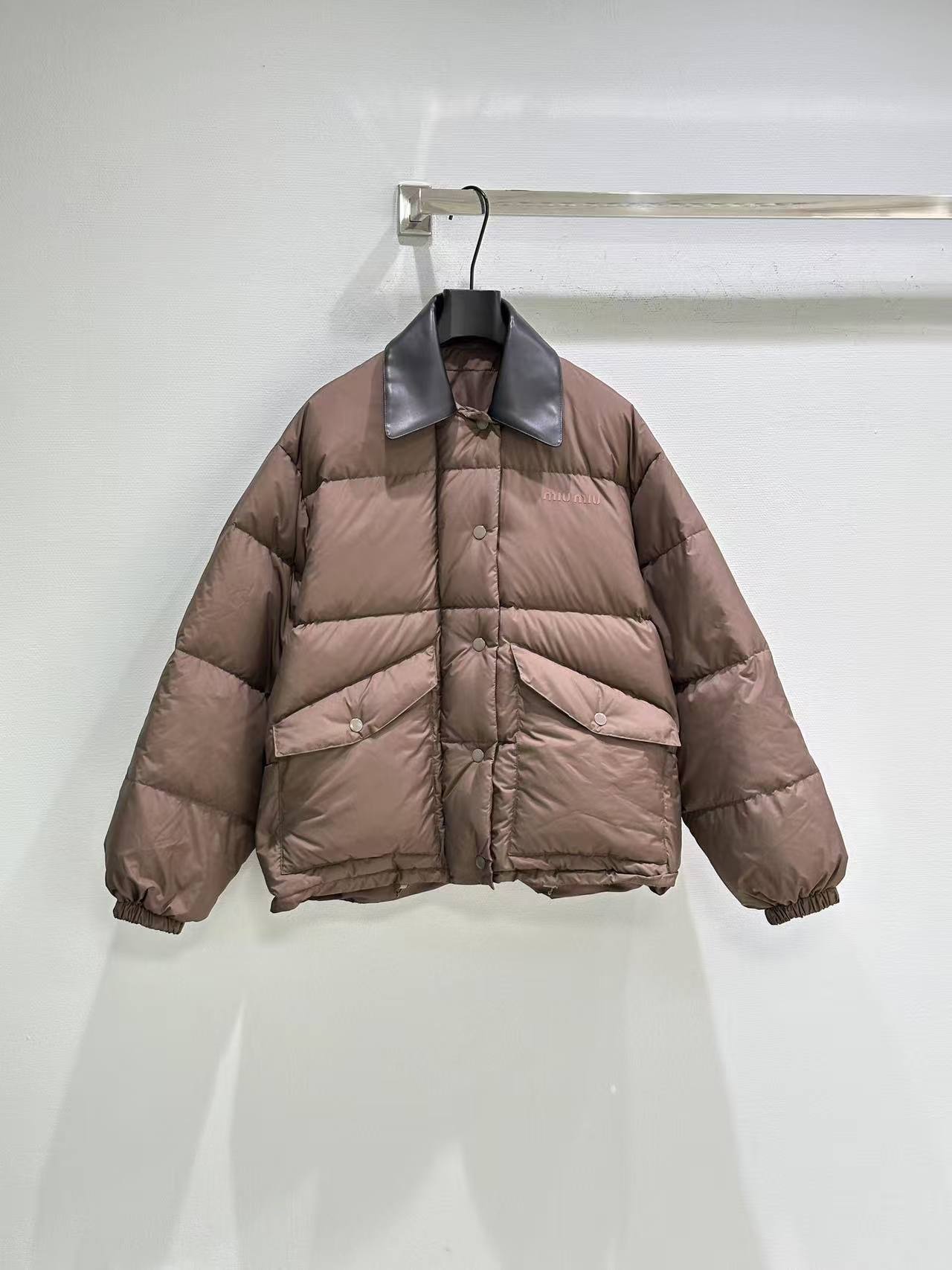 MM 25SS Leather collar 2-color down jacket