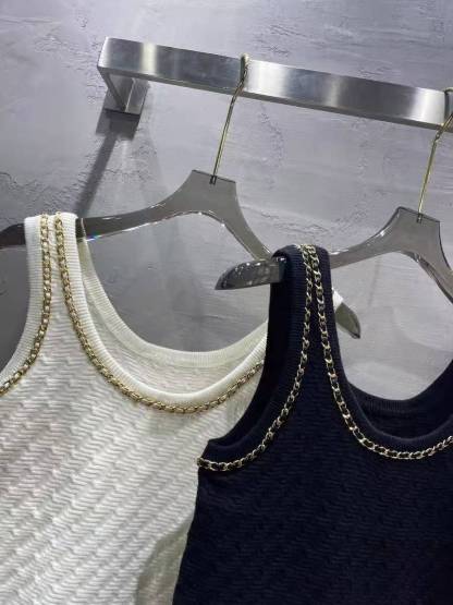 CC Black gold leather chain dress