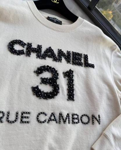 CC Flower letter nail bead hoodie