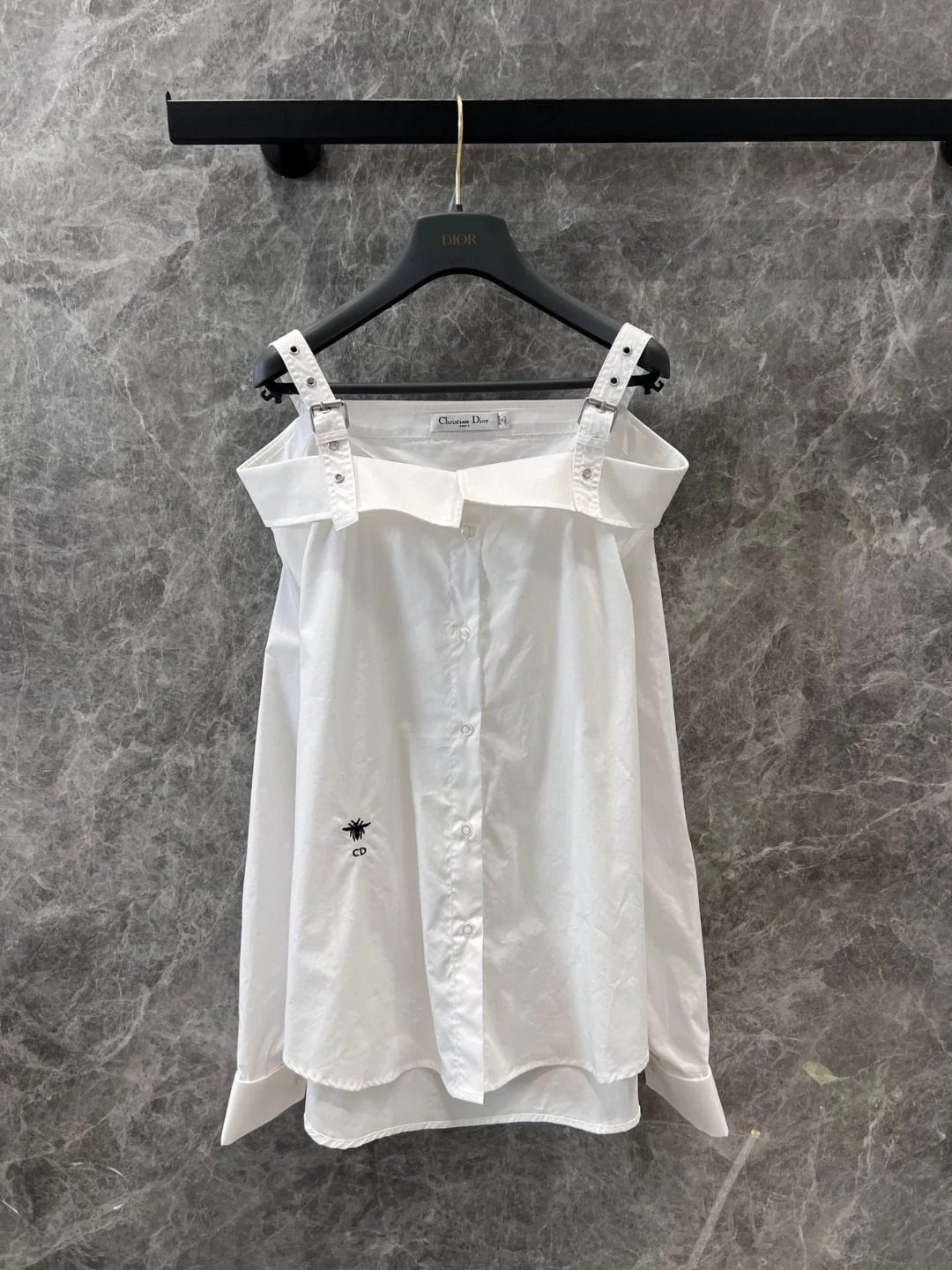 DIO25SS White One Shoulder Blouse