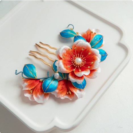Non-heritage handmade velvet flower hairpin ancient style silk hairpin-TERRAINKUN