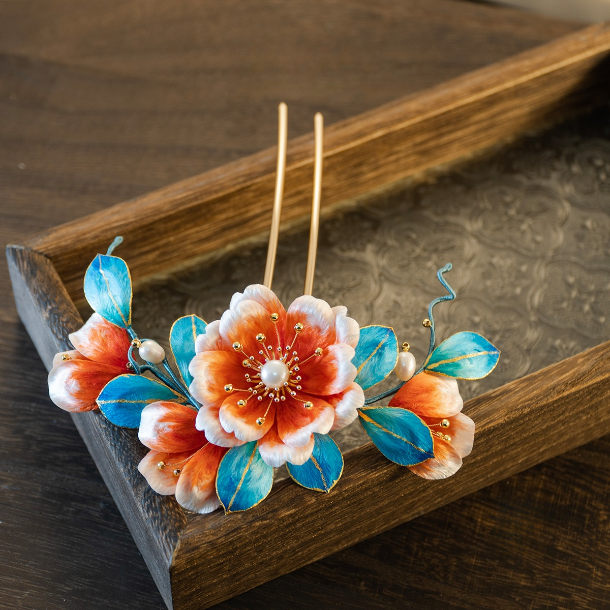 Non-heritage handmade velvet flower hairpin ancient style silk hairpin-TERRAINKUN