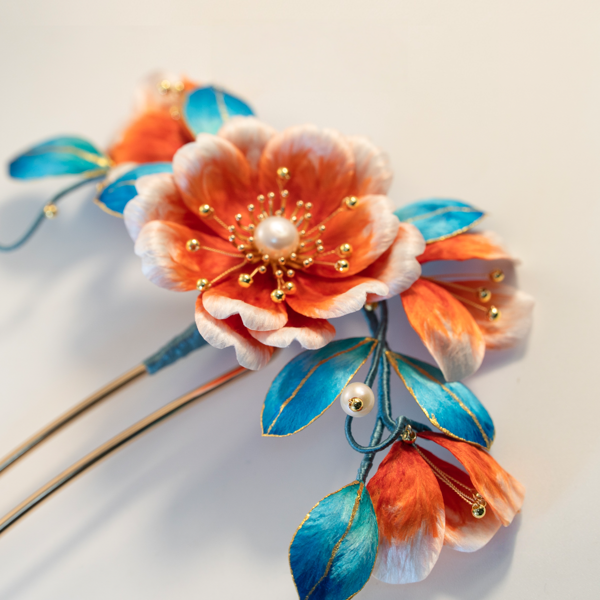 Non-heritage handmade velvet flower hairpin ancient style silk hairpin-TERRAINKUN