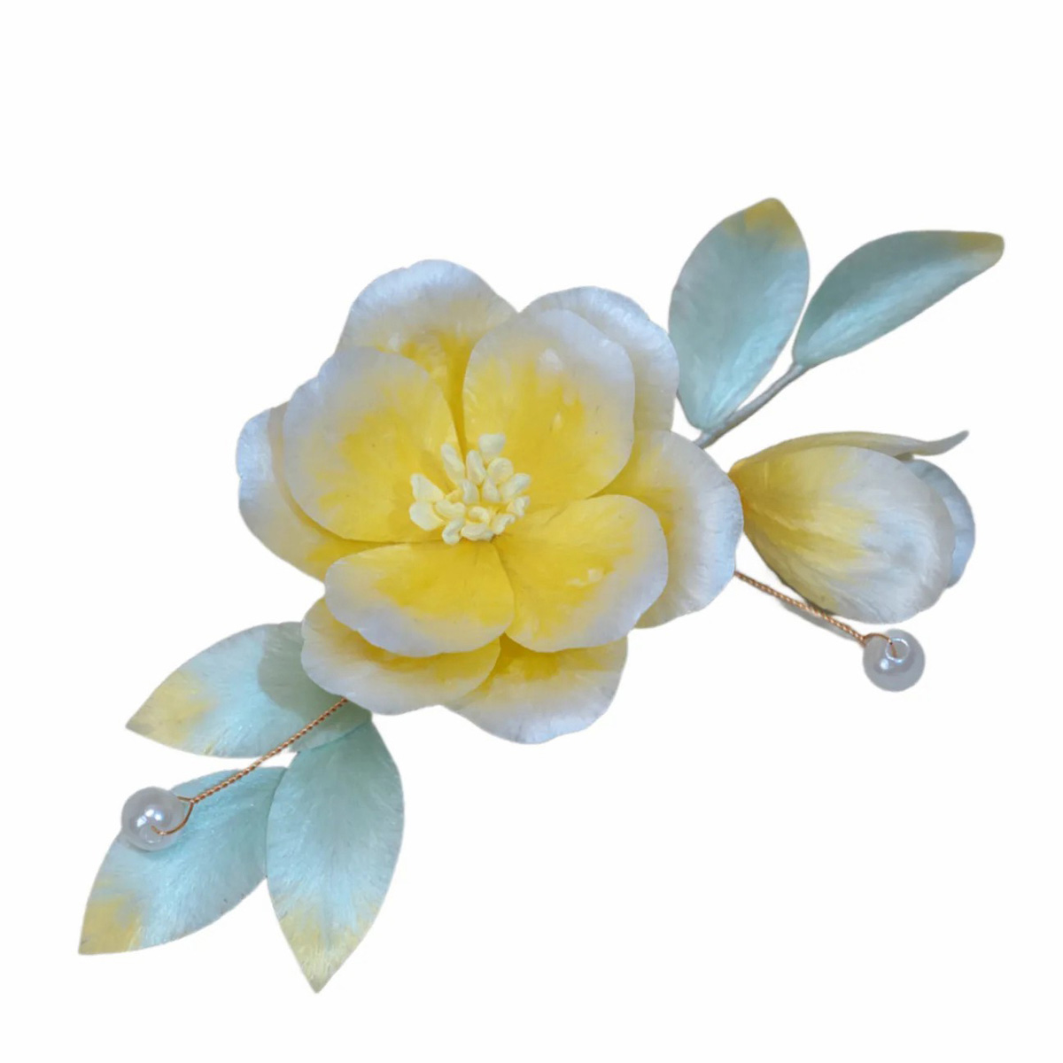 ICH Velvet Flower Camellia Hairpin