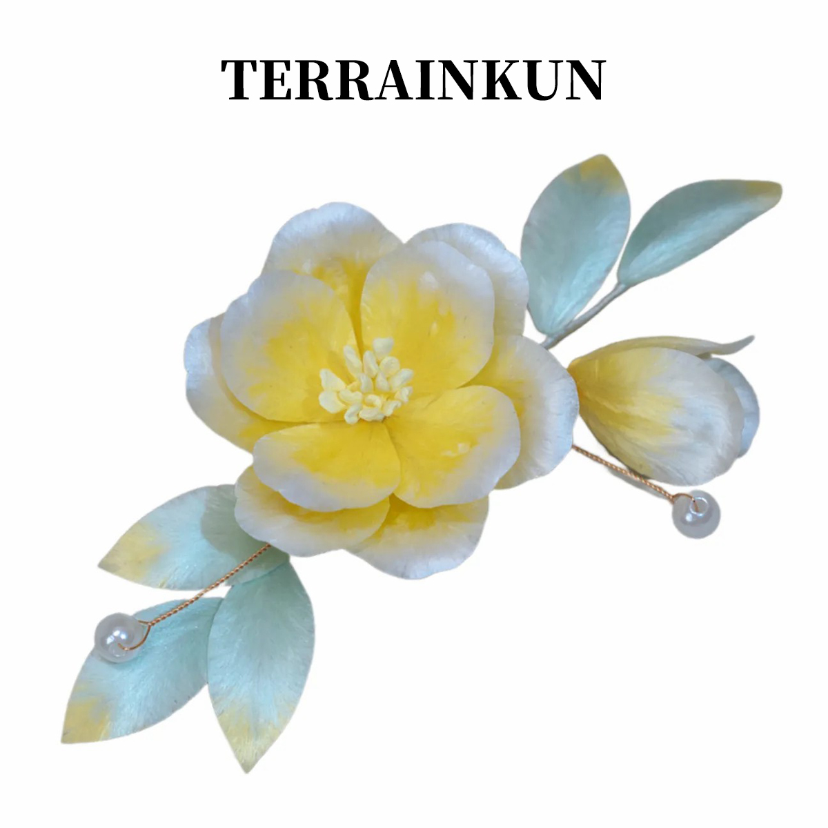 ICH Velvet Flower Camellia Hairpin