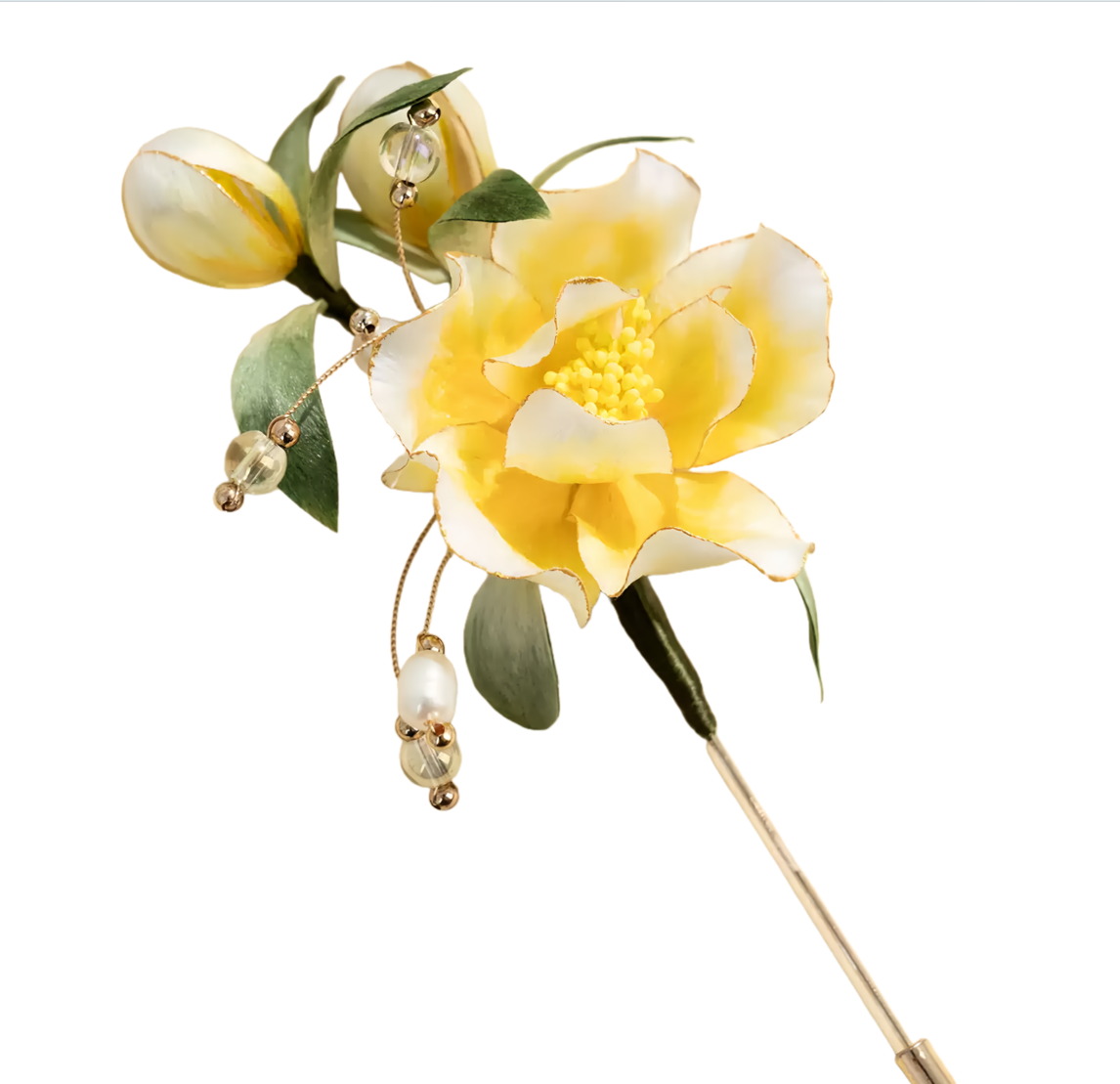 Calendula Flower Themed Intangible Cultural Heritage Velvet Brooch