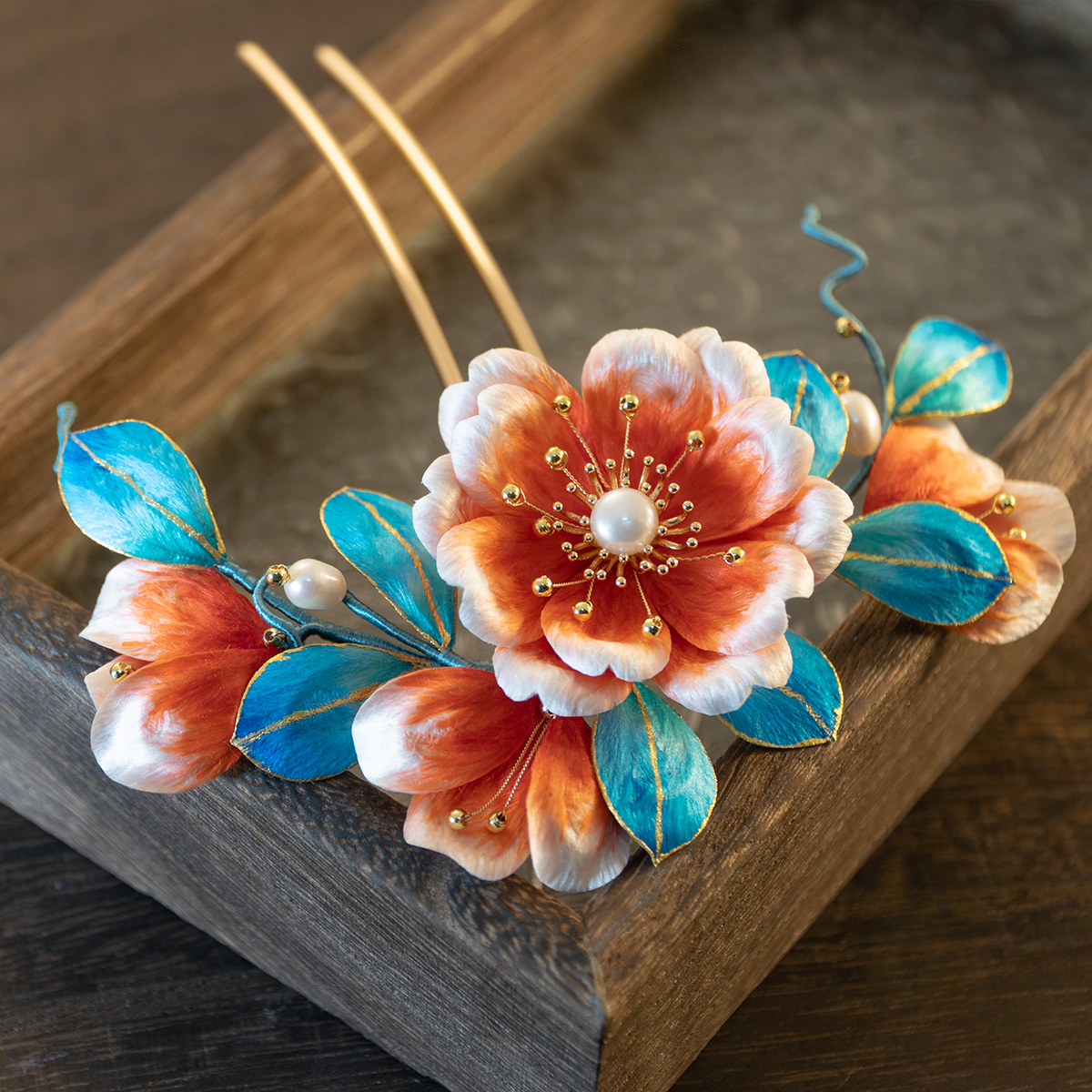 Non-heritage handmade velvet flower hairpin ancient style silk hairpin-TERRAINKUN