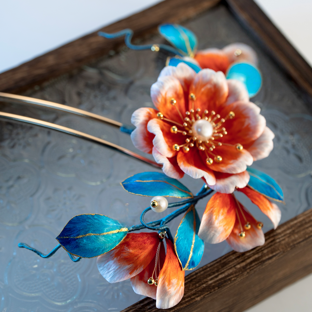 Non-heritage handmade velvet flower hairpin ancient style silk hairpin-TERRAINKUN