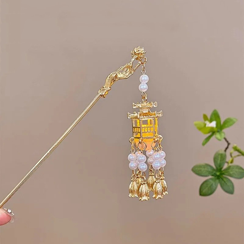 Ancient style tassel flower hairpin headwear