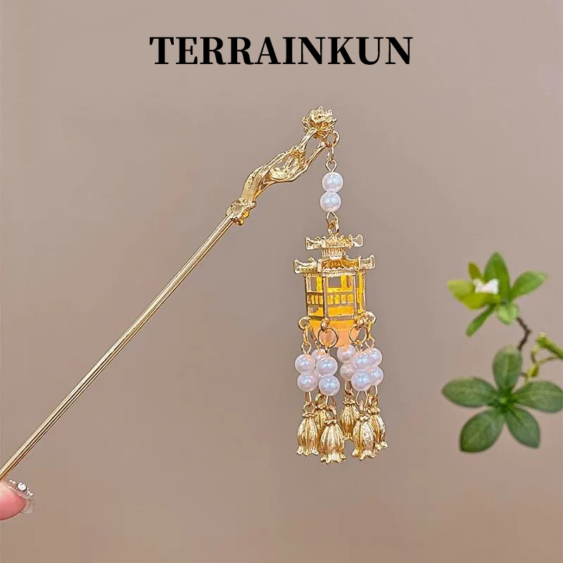 Ancient style tassel flower hairpin headwear