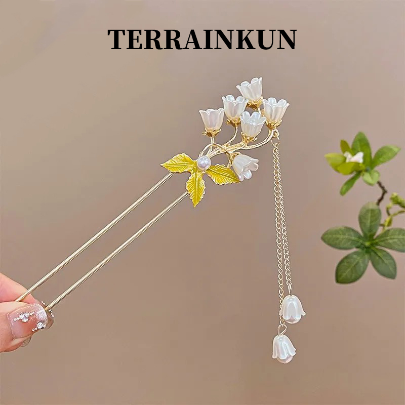 Ancient style tassel flower hairpin headwear