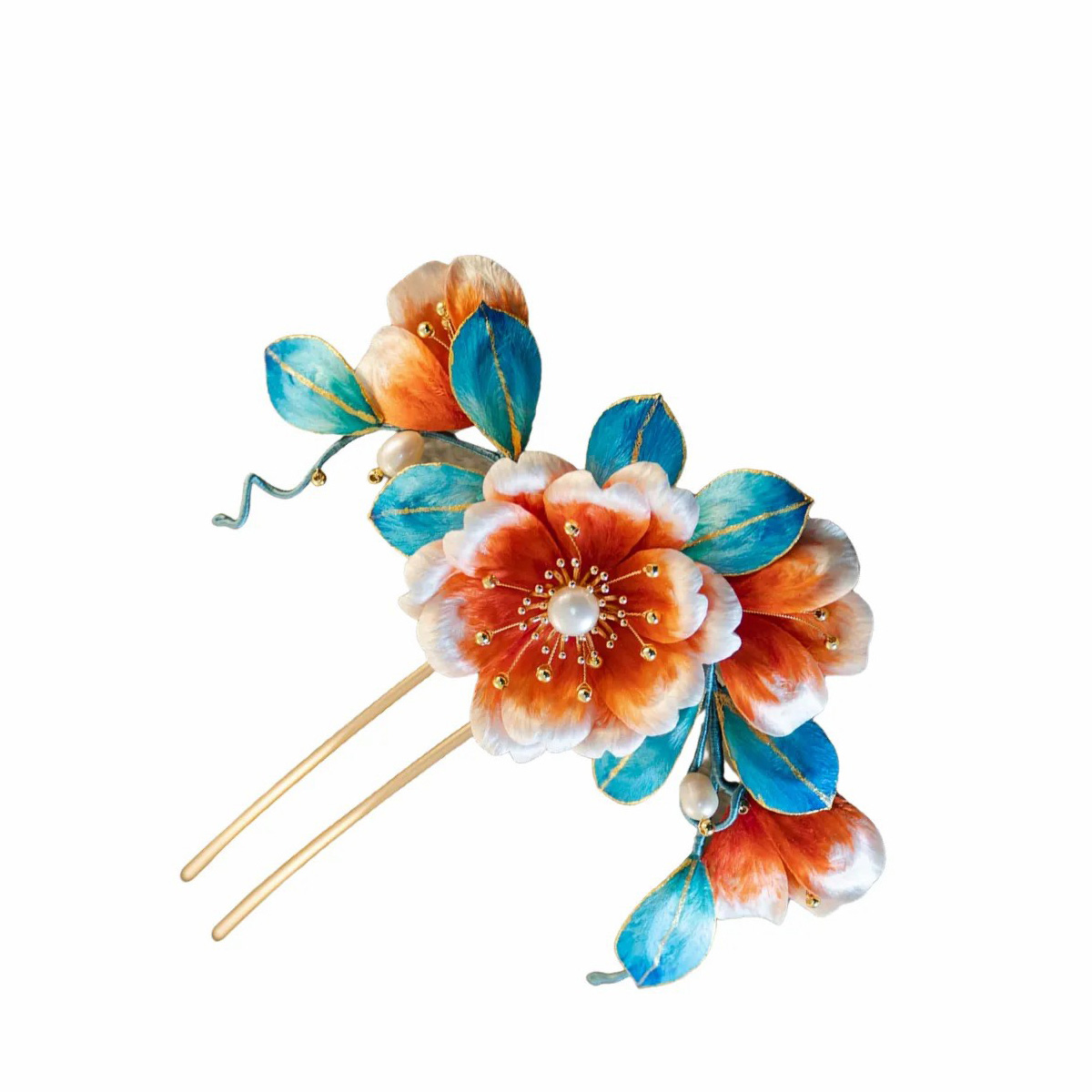 Non-heritage handmade velvet flower hairpin ancient style silk hairpin