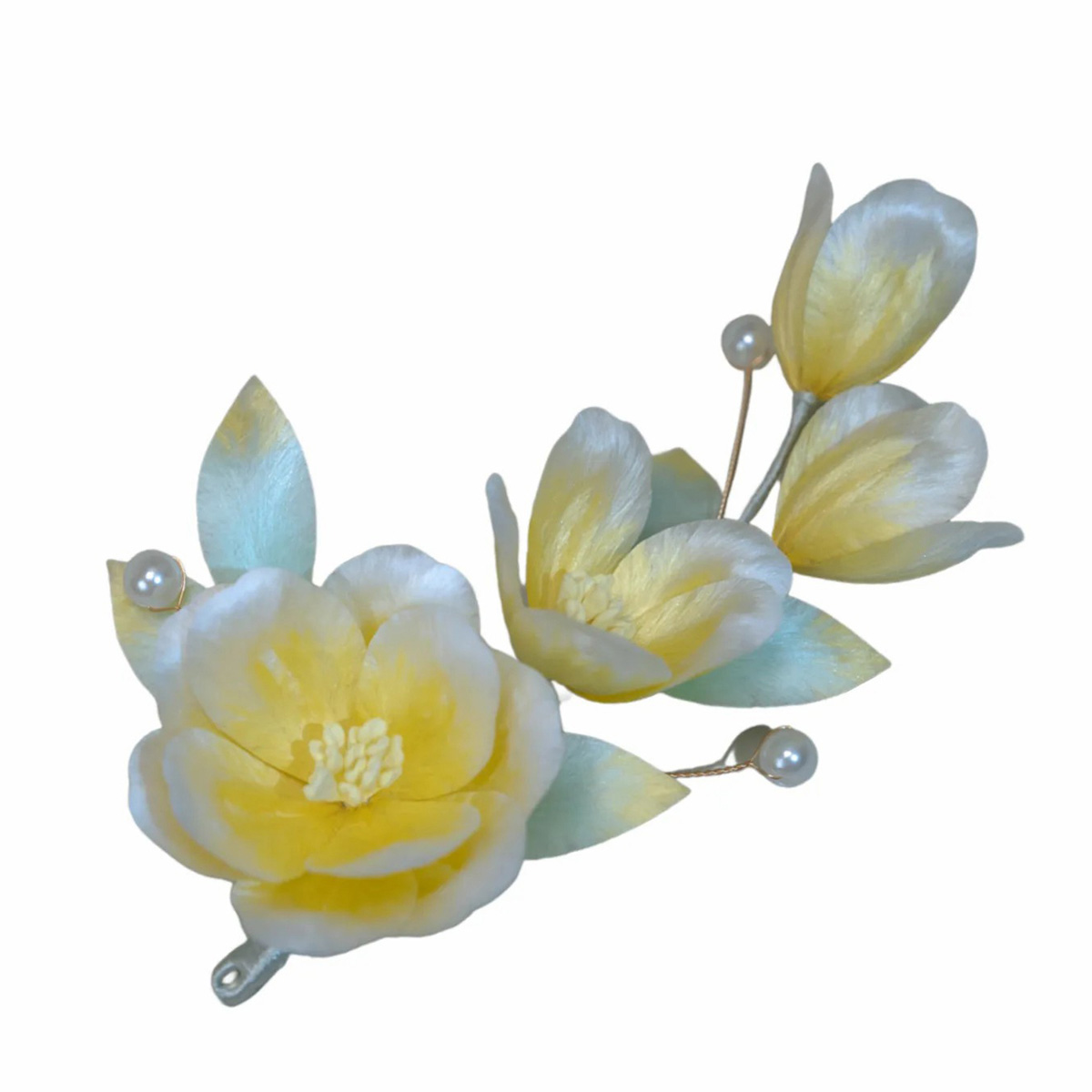 ICH Velvet Flower Camellia Hairpin