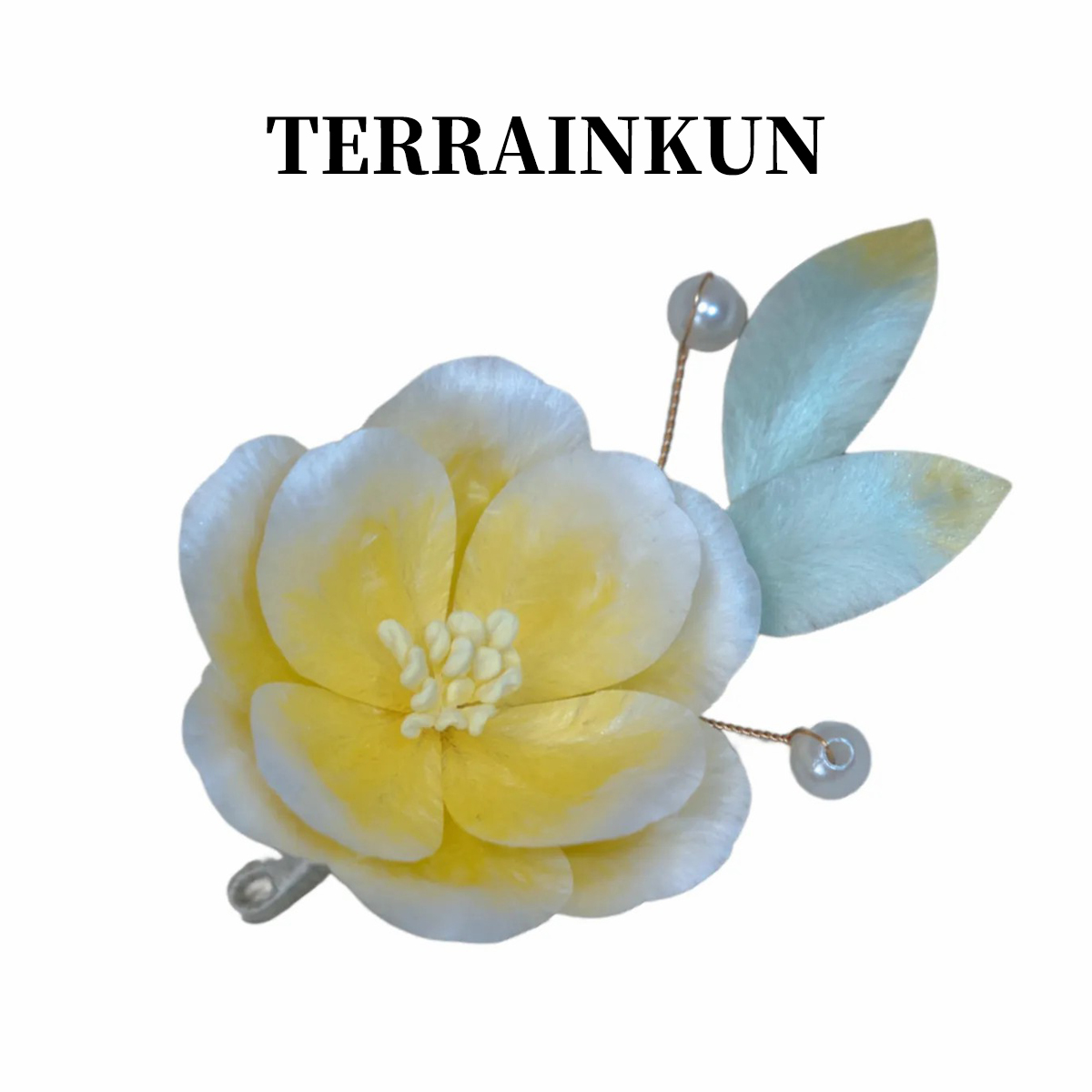 ICH Velvet Flower Camellia Hairpin