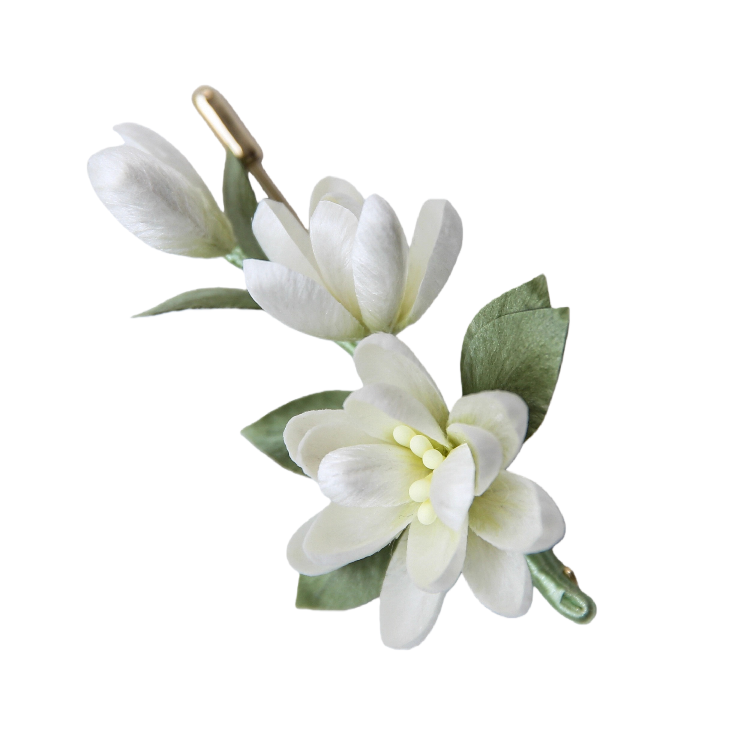 ICH Silk Velvet Flower Jasmine Brooch