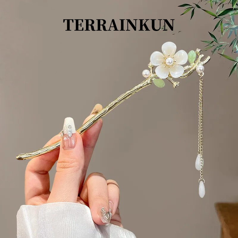 Ancient style tassel flower hairpin headwear