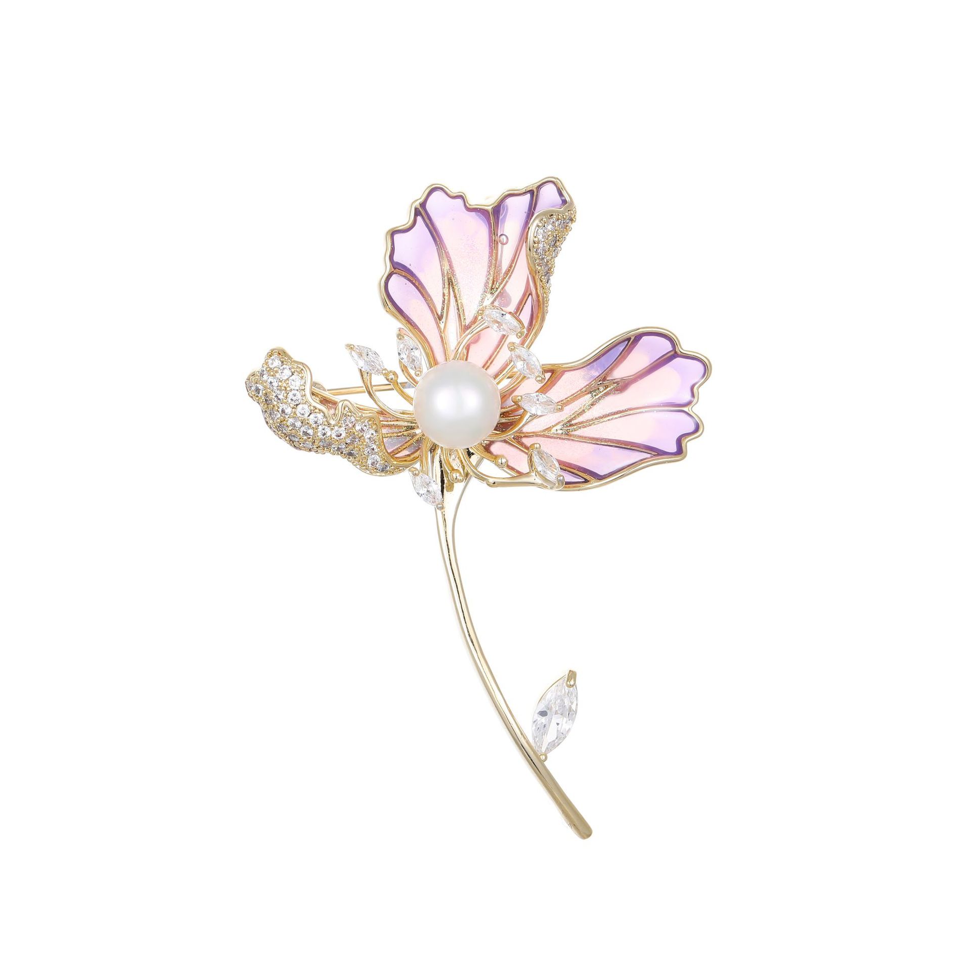 Lotus Freshwater Pearl Brooch