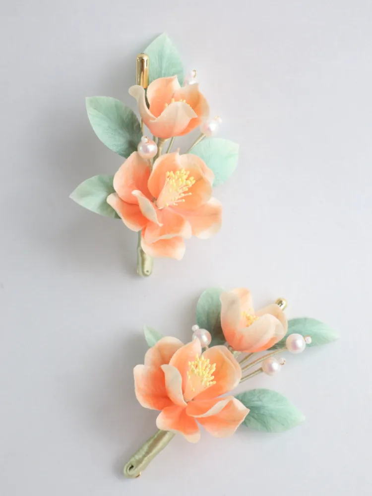 ICH Peony Velvet Flower Brooch