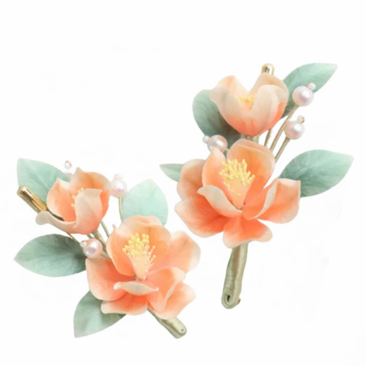ICH Peony Velvet Flower Brooch