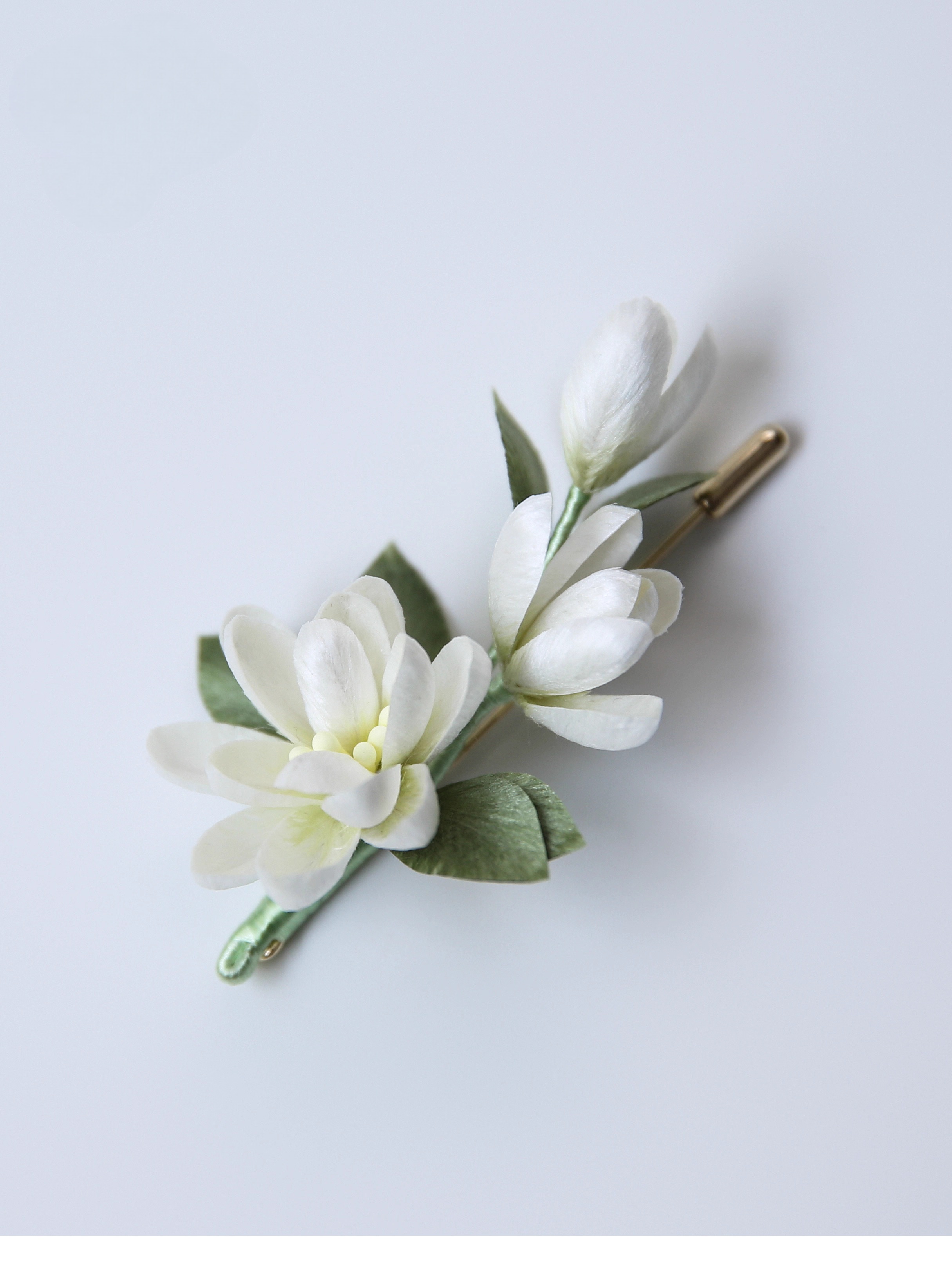 ICH Silk Velvet Flower Jasmine Brooch