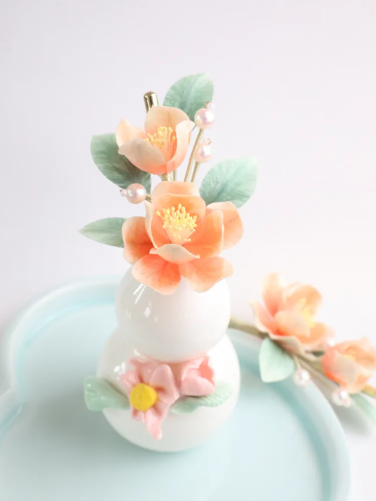 ICH Peony Velvet Flower Brooch