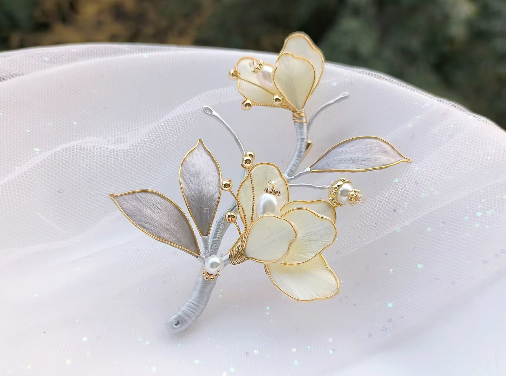 Intangible Cultural Heritage Floral Silk Velvet Peony Brooch-TERRAINKUN