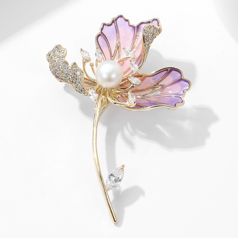 Lotus Freshwater Pearl Brooch