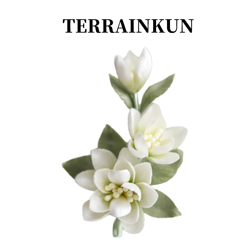 ICH Silk Velvet Flower Jasmine Brooch