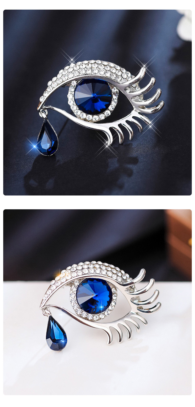 European and American cross-border Demon’s Eye brooch, high-end niche brooch, women's clothing pin, vintage accessory, fashion jewelry