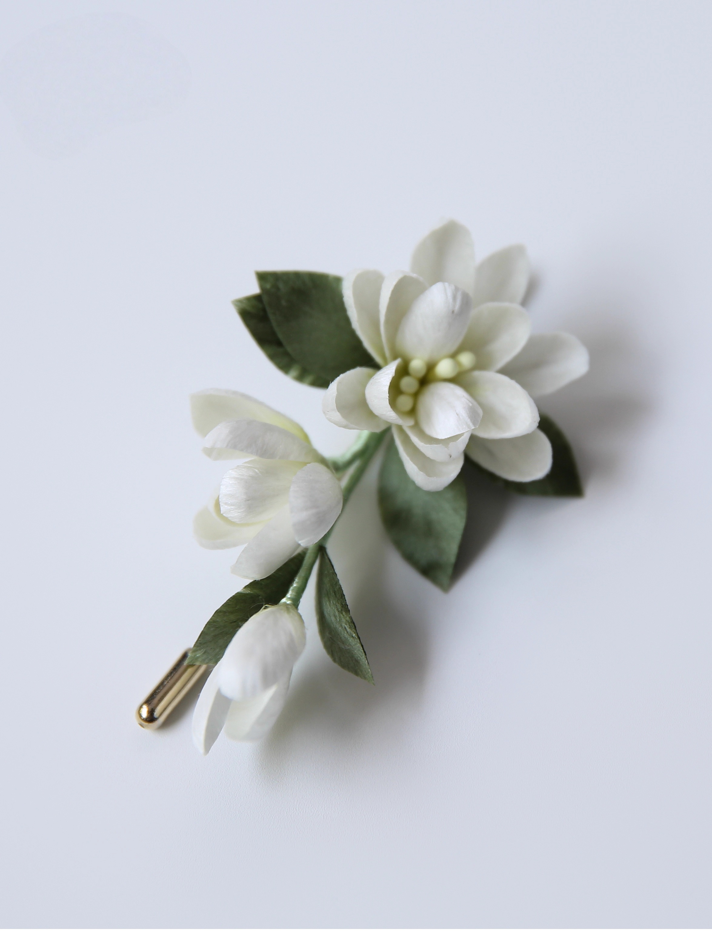ICH Silk Velvet Flower Jasmine Brooch