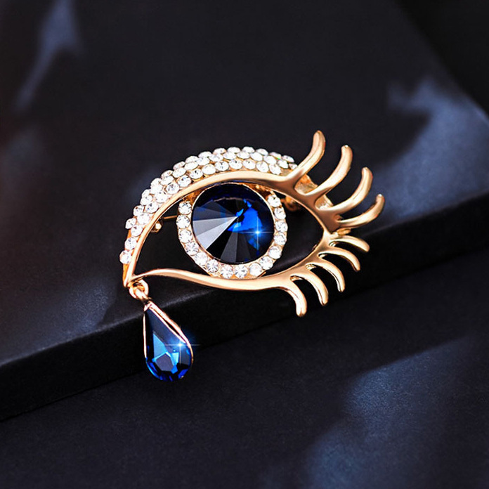 European and American cross-border Demon’s Eye brooch, high-end niche brooch, women's clothing pin, vintage accessory, fashion jewelry