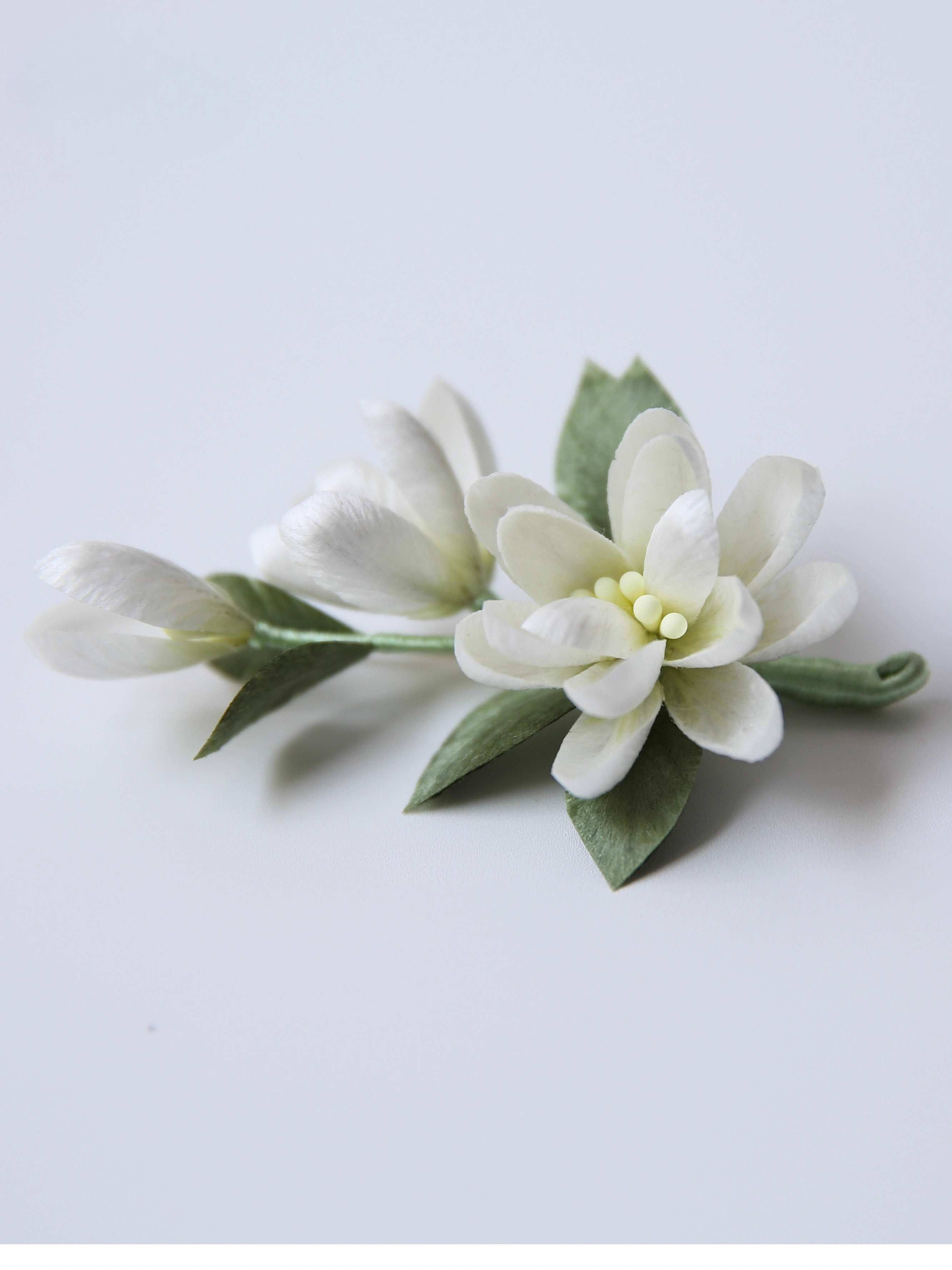 ICH Silk Velvet Flower Jasmine Brooch