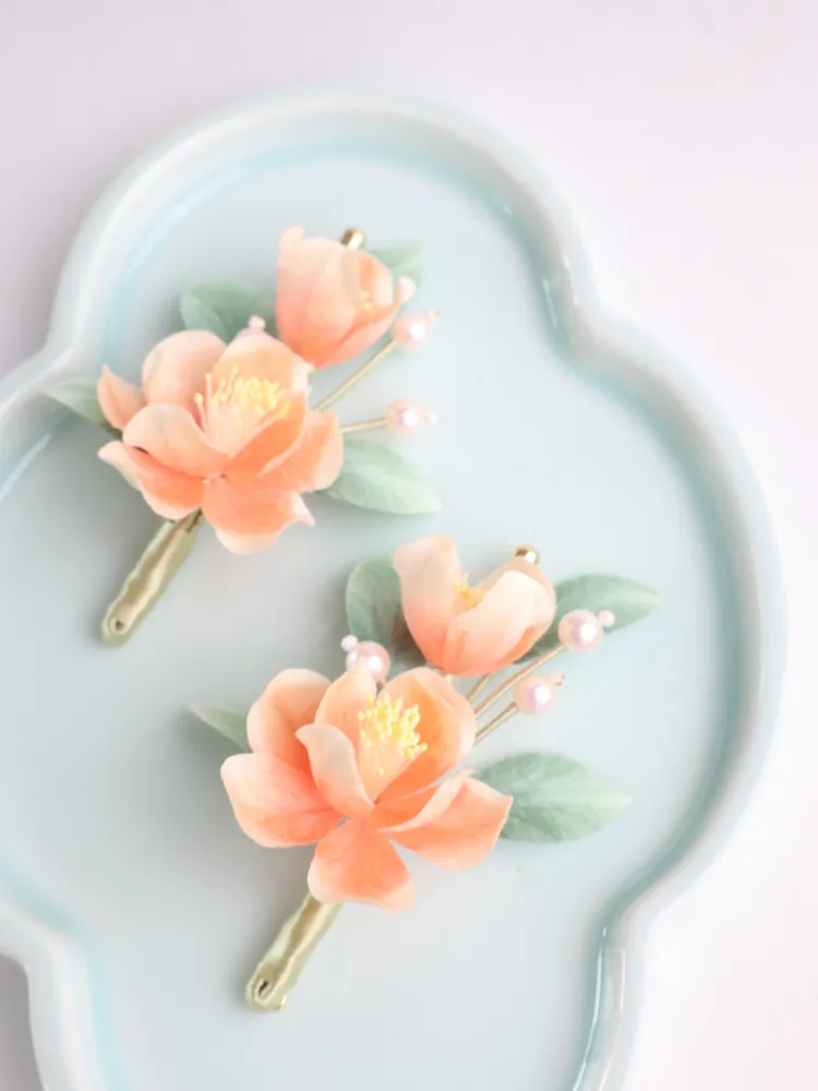 ICH Peony Velvet Flower Brooch