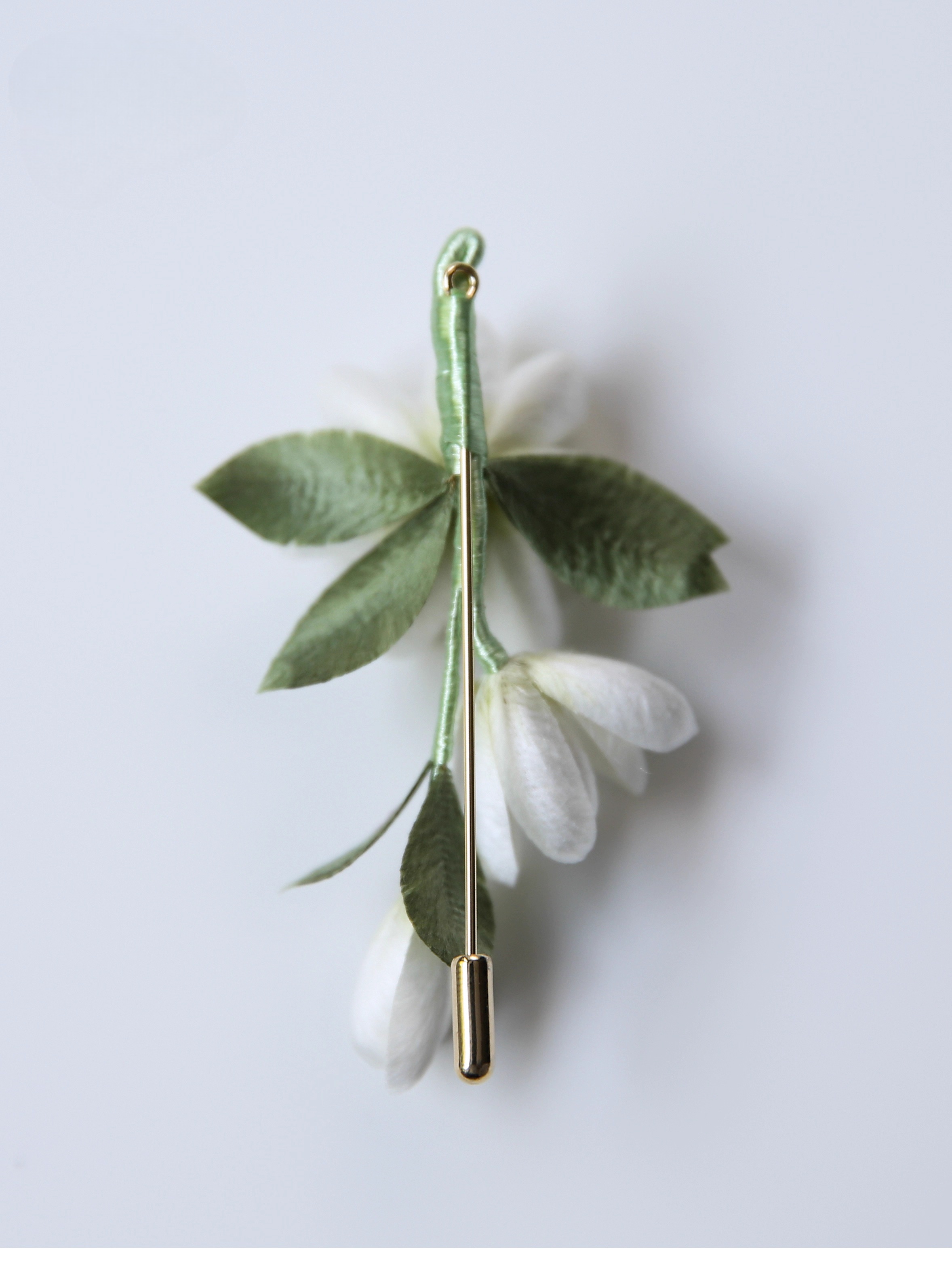 ICH Silk Velvet Flower Jasmine Brooch