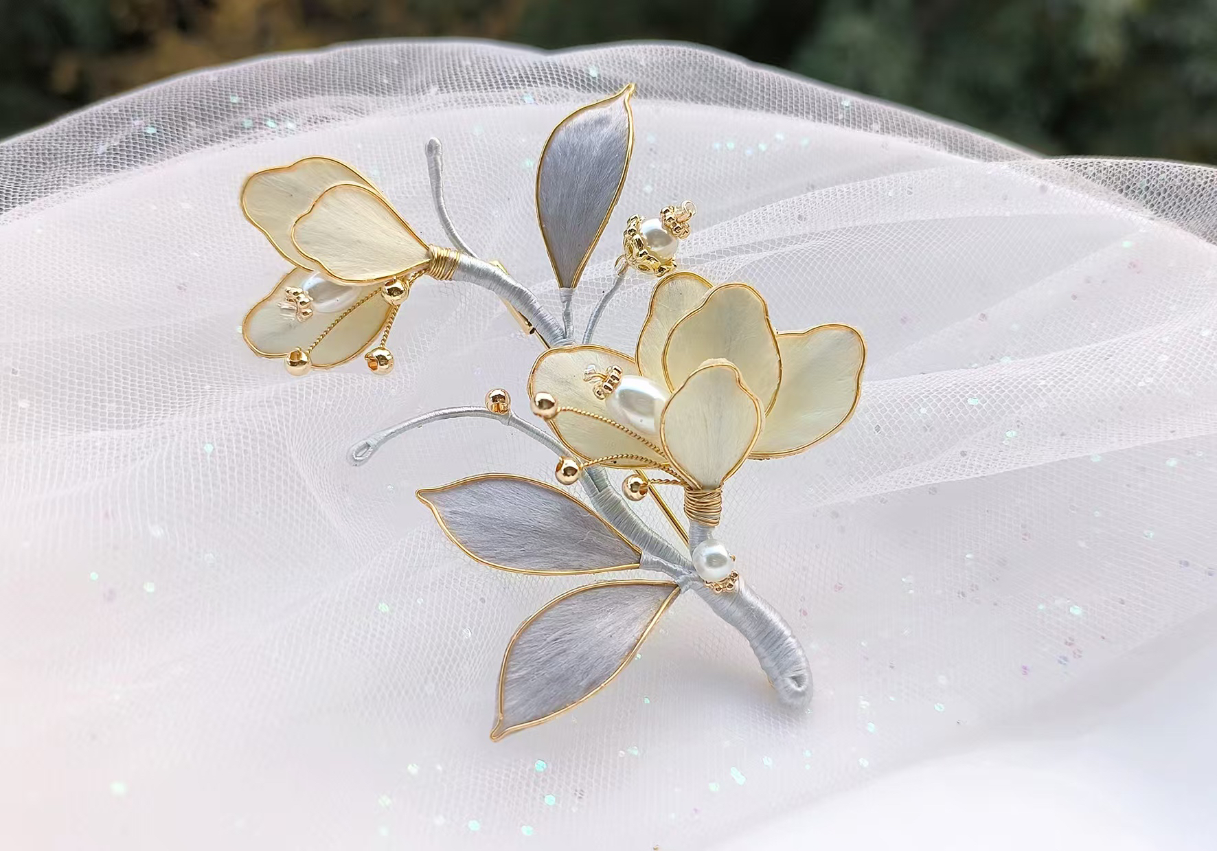 Intangible Cultural Heritage Floral Silk Velvet Peony Brooch-TERRAINKUN