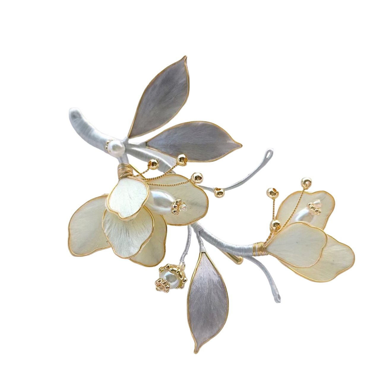 ICH Velvet Flower Herbaceous Peony Brooch