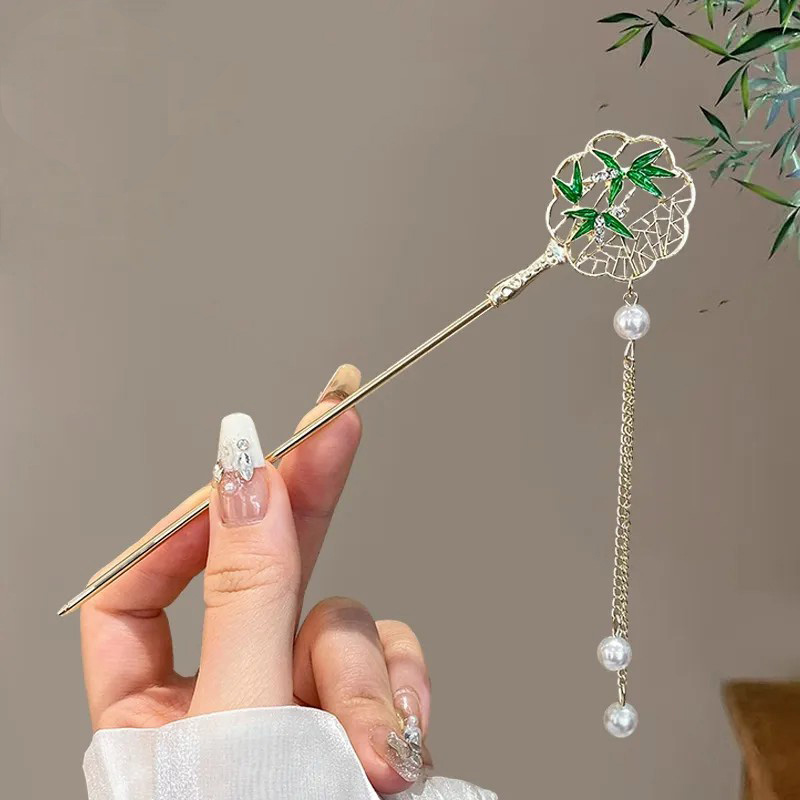 Ancient style tassel flower hairpin headwear