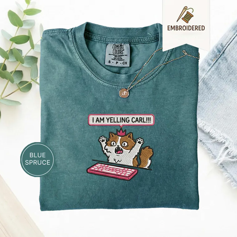 Embroidered I Am Yelling Carl Princess Donut Shirt