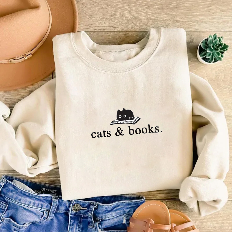 Cats and Books Sweatshirt