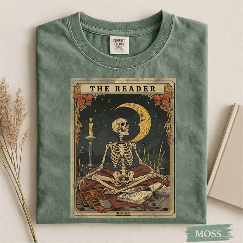 The Reader Tarot Card Skeleton Reading Shirt
