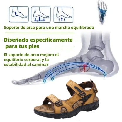 (🔥Hoy 60% de descuento - ¡no te lo pierdas!) ⏰ Ergonomía --- Sandalias de piel de becerro suaves y cómodas (el soporte del arco facilita caminar)
