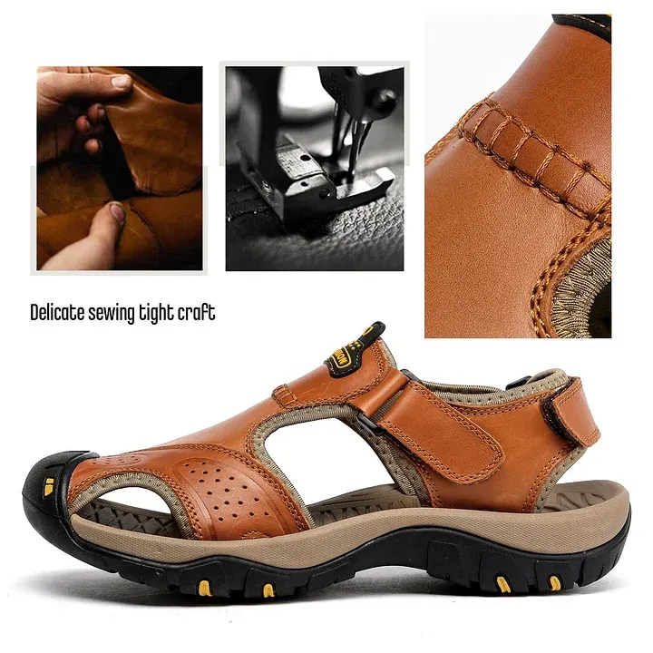 (🔥Hoy 60% de descuento - ¡no te lo pierdas!) ⏰ Ergonomía --- Sandalias de piel de becerro suaves y cómodas (el soporte del arco facilita caminar)