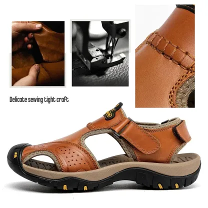 (🔥Hoy 60% de descuento - ¡no te lo pierdas!) ⏰ Ergonomía --- Sandalias de piel de becerro suaves y cómodas (el soporte del arco facilita caminar)