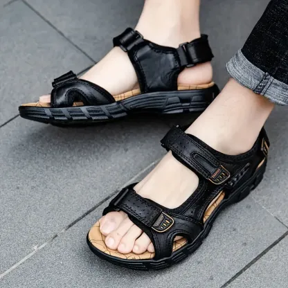 (🔥Hoy 60% de descuento - ¡no te lo pierdas!) ⏰ Ergonomía --- Sandalias de piel de becerro suaves y cómodas (el soporte del arco facilita caminar)